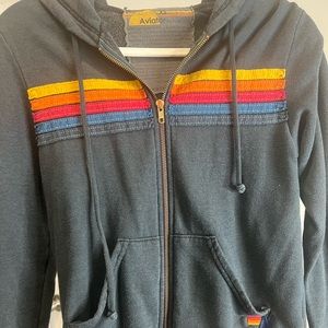 COPY - Aviator Nation 5 stripe zip hoodie